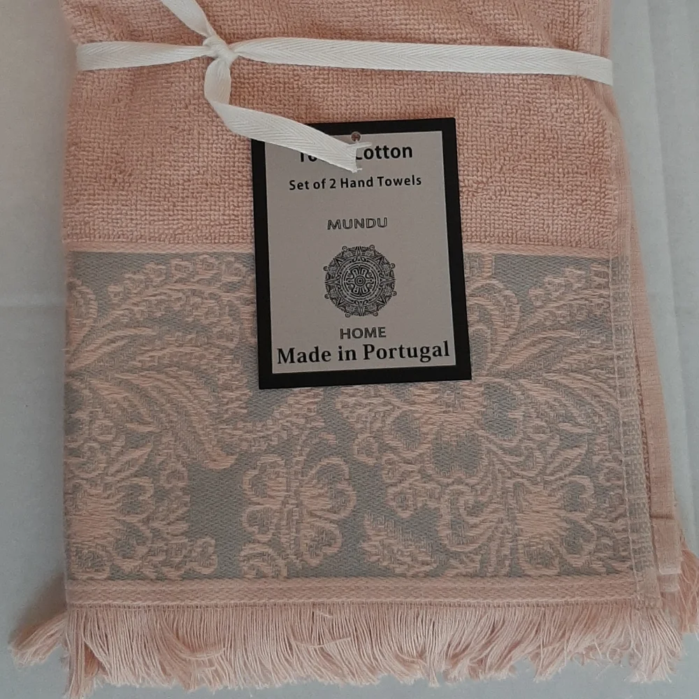 MUNDU Floral Cotton Hand Towels Pair
